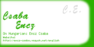 csaba encz business card